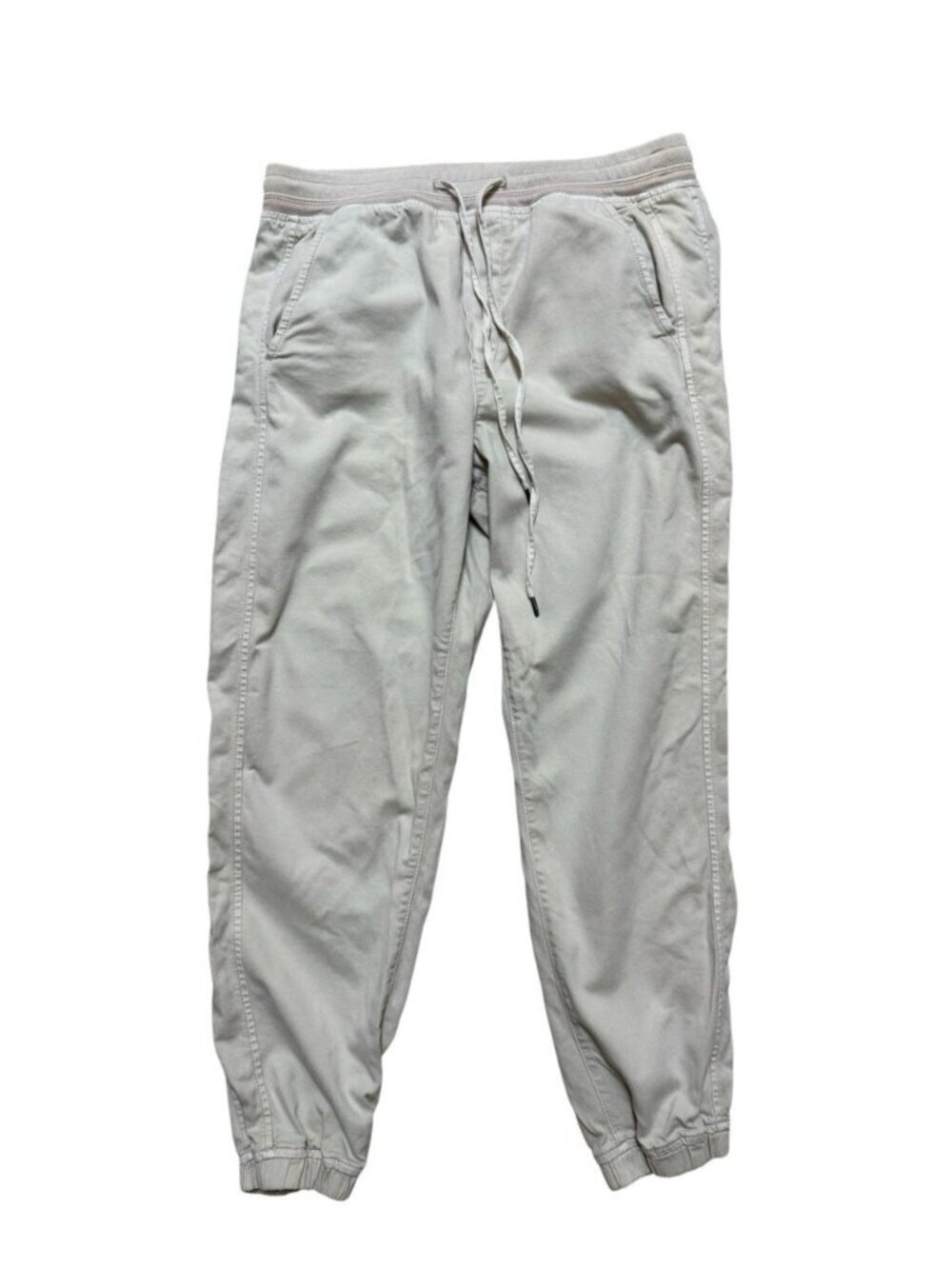 GAP Garment Dyed Jogger Pants Beige Drawstring Lyocell Blend Medium